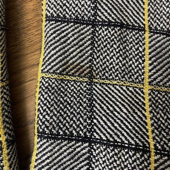 Laurel By Escada Jacket Linen Wool Grey Glen Plaid Yellow Academia Blazer - Picture 12 of 16